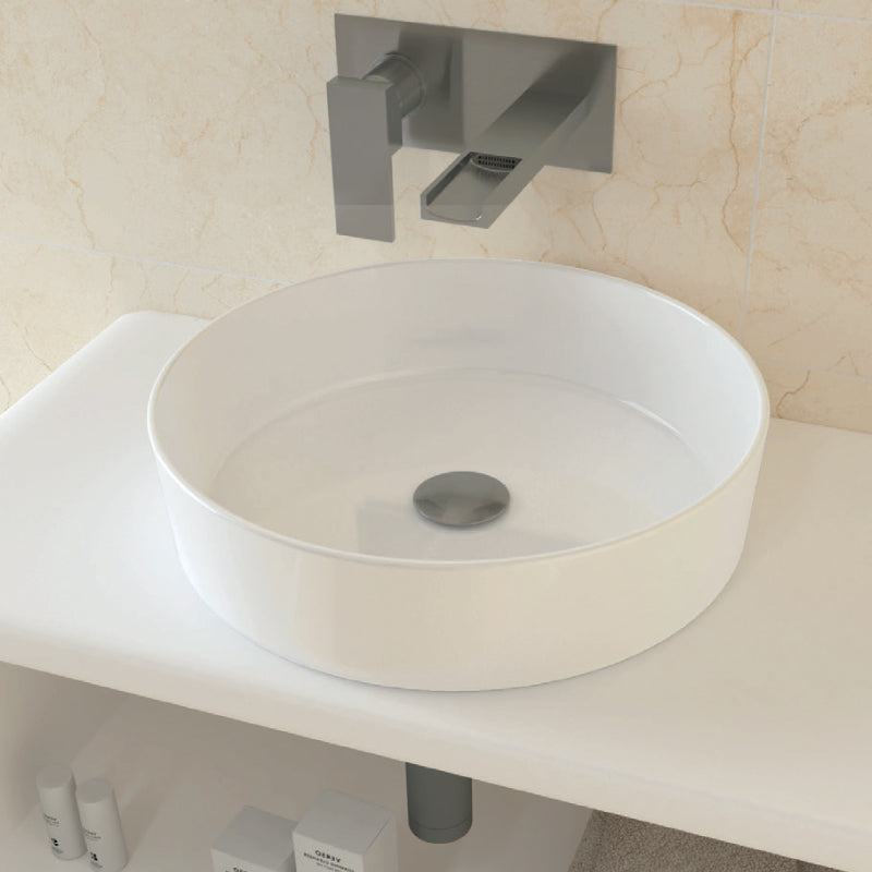 Válvula lavabo sin rebosadero blanco brillo – Entorno Baño