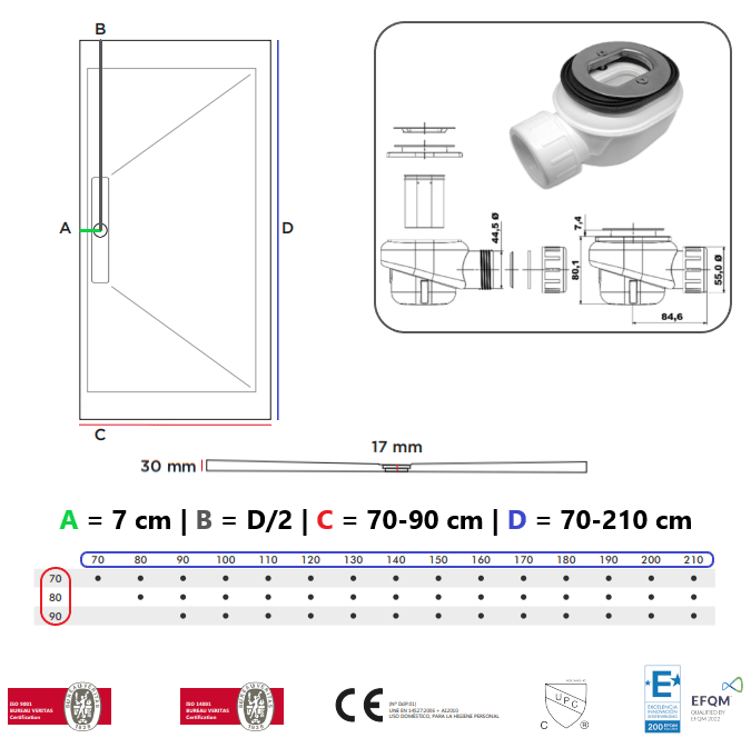 Plato de ducha pizarra EDIS CREMA - Entorno baño