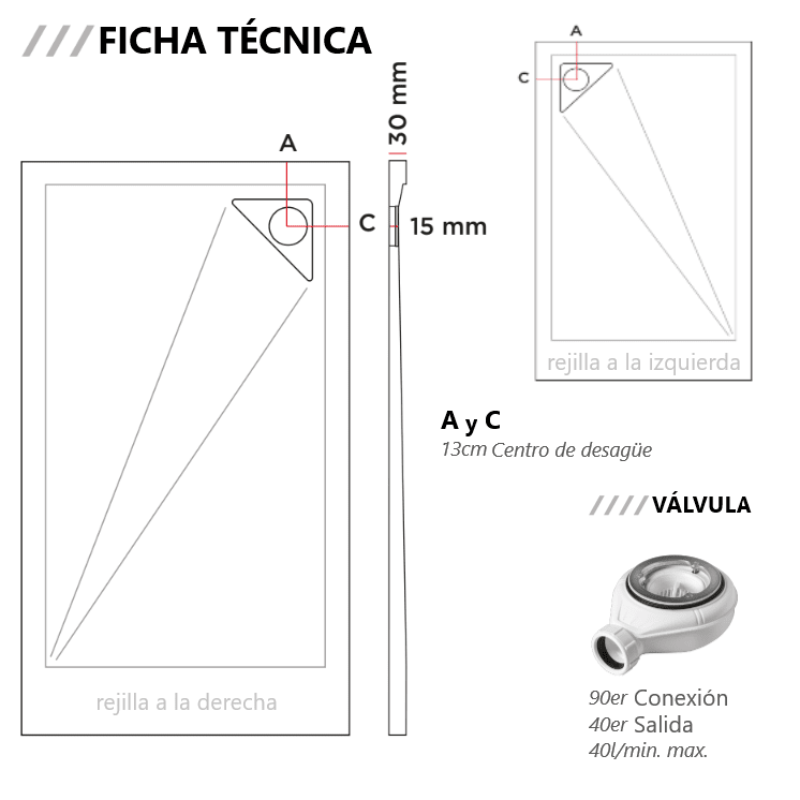 Plato de ducha resina TRINITY GRIS - Entorno baño