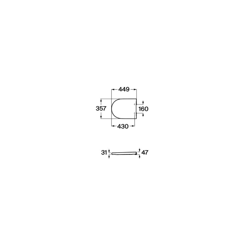 ROCA Round - Tapa y asiento de Supralit® para inodoro THE GAP 449 mm