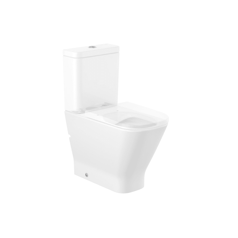 ROCA Square - Taza Rimless® Comfort empotrada con salida dual para tanque bajo THE GAP