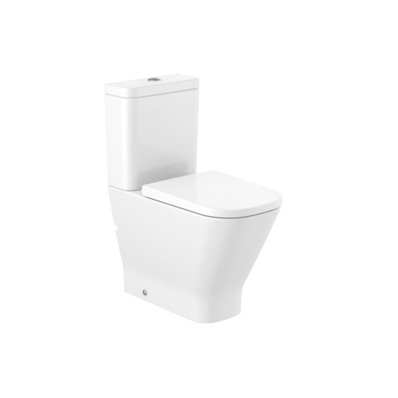 ROCA Square - Taza Rimless® Comfort empotrada con salida dual para tanque bajo THE GAP