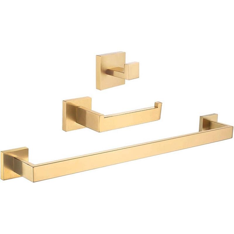 Conjunto accesorios de baño LUANDA dorado cepillado - Entorno baño