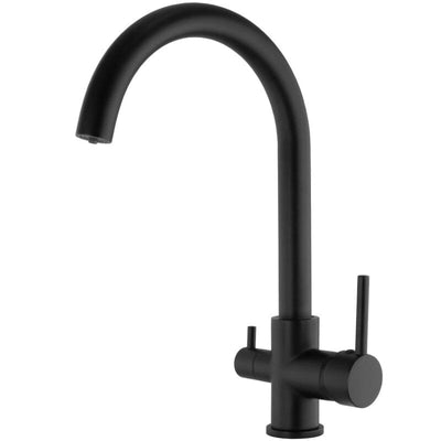 Grifo cocina SteelArc 3 vías purificación de agua potable ósmosis negro mate