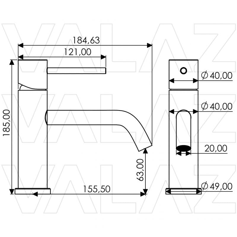 Grifo lavabo monomando EBRO cromado - ENTORNO BAÑO