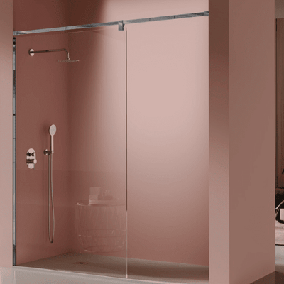 Mampara de ducha PRISMA semicircular Cromado – Entorno Baño